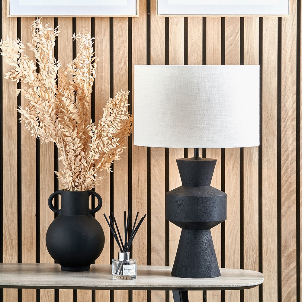 Koa Black Mango Wood Contemporary Table Lamp - Base Only